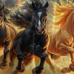 Cheval Housse de Couette Imprimée 3D Douce 3 Pièces Literie Garçons Filles