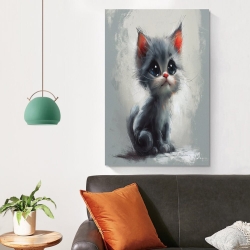 Dwarf Chat Peinture sur toile sans cadre, impressions posters art mural pour déco maison chambre bureau