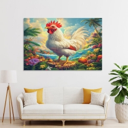 Coq Peinture sur toile sans cadre, impressions posters art mural pour déco maison chambre bureau