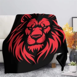 Lion Plaid en Polaire Imprimé 3D Couverture Douce Confortable pour Canapé Lit Bureau