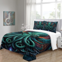 Mythe de l'horreur Cthulhu Housse de Couette Imprimée 3D Douce 3 Pièces Literie Garçons Filles