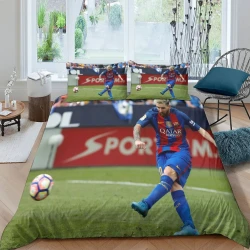 Lionel Messi Housse de Couette Imprimée 3D Douce 3 Pièces Literie Garçons Filles