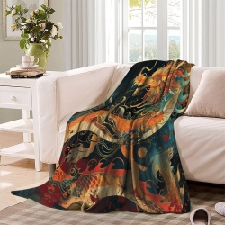 Drago Coperta in Pile Stampata 3D Morbida e Confortevole per Divano Letto Ufficio
