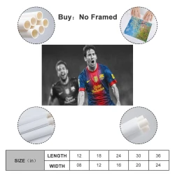 Lionel Messi Peinture sur toile sans cadre, impressions posters art mural pour déco maison chambre bureau