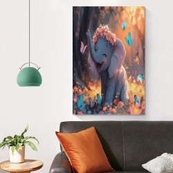 Éléphant Peinture sur toile sans cadre, impressions posters art mural pour déco maison chambre bureau