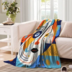 Art abstrait Femmes Plaid en Polaire Imprimé 3D Couverture Douce Confortable pour Canapé Lit Bureau