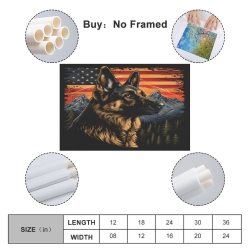 Berger allemand Chien Peinture sur toile sans cadre, impressions posters art mural pour déco maison chambre bureau