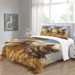 Corgi Housse de Couette Imprimée 3D Douce 3 Pièces Literie Garçons Filles