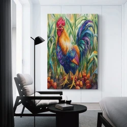 Coq Peinture sur toile sans cadre, impressions posters art mural pour déco maison chambre bureau