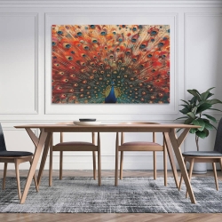 Paon Peinture sur toile sans cadre, impressions posters art mural pour déco maison chambre bureau