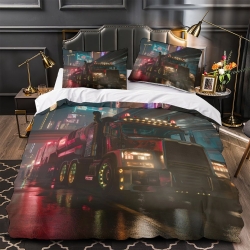 Gros camion Housse de Couette Imprimée 3D Douce 3 Pièces Literie Garçons Filles