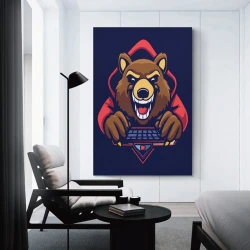 Ours brun Peinture sur toile sans cadre, impressions posters art mural pour déco maison chambre bureau