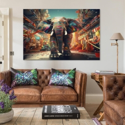 Éléphant Peinture sur toile sans cadre, impressions posters art mural pour déco maison chambre bureau