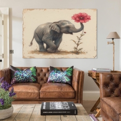 Éléphant Peinture sur toile sans cadre, impressions posters art mural pour déco maison chambre bureau