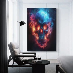Calavera Pintura en lienzo sin marco, impresiones de pósters arte pared para decoración hogar dormitorio oficina