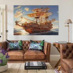 Voilier Peinture sur toile sans cadre, impressions posters art mural pour déco maison chambre bureau
