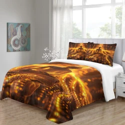 Bouddha Housse de Couette Imprimée 3D Douce 3 Pièces Literie Garçons Filles