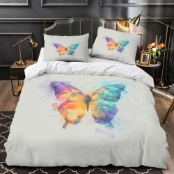 Papillon Housse de Couette Imprimée 3D Douce 3 Pièces Literie Garçons Filles