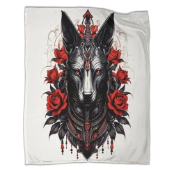 Dieu égyptien Anubis Plaid en Polaire Imprimé 3D Couverture Douce Confortable pour Canapé Lit Bureau