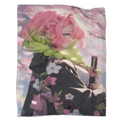 Tueur de démons: Demon Slayer Plaid en Polaire Imprimé 3D Couverture Douce Confortable pour Canapé Lit Bureau