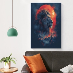 Lion Peinture sur toile sans cadre, impressions posters art mural pour déco maison chambre bureau