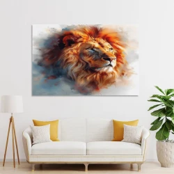Lion Peinture sur toile sans cadre, impressions posters art mural pour déco maison chambre bureau
