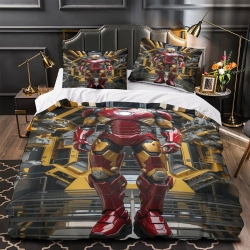 Avengers Iron Man Housse de Couette Imprimée 3D Douce 3 Pièces Literie Garçons Filles
