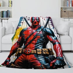 Marvel Deadpool Plaid en Polaire Imprimé 3D Couverture Douce Confortable pour Canapé Lit Bureau