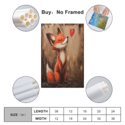Renard Peinture sur toile sans cadre, impressions posters art mural pour déco maison chambre bureau