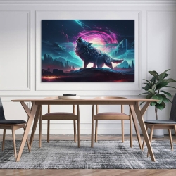 Loup Peinture sur toile sans cadre, impressions posters art mural pour déco maison chambre bureau