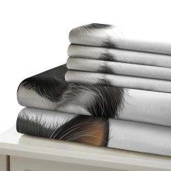 Chat Housse de Couette Imprimée 3D Douce 3 Pièces Literie Garçons Filles