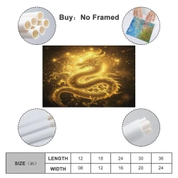 Dragon Peinture sur toile sans cadre, impressions posters art mural pour déco maison chambre bureau