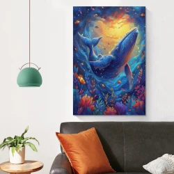 Ballena Pintura en lienzo sin marco, impresiones de pósters arte pared para decoración hogar dormitorio oficina