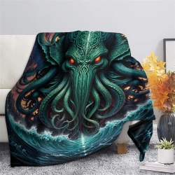 Mythe de l'horreur Cthulhu Plaid en Polaire Imprimé 3D Couverture Douce Confortable pour Canapé Lit Bureau