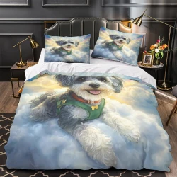 Yorkshire Terrier Housse de Couette Imprimée 3D Douce 3 Pièces Literie Garçons Filles