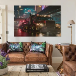 Gros camion Peinture sur toile sans cadre, impressions posters art mural pour déco maison chambre bureau