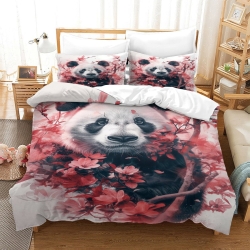 Panda Housse de Couette Imprimée 3D Douce 3 Pièces Literie Garçons Filles