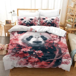 Panda Funda Nórdica Impresa en 3D Suave 3 Piezas Ropa de Cama para Niños Niñas
