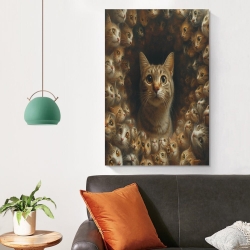 Chat Peinture sur toile sans cadre, impressions posters art mural pour déco maison chambre bureau