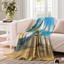 Phoque Plaid en Polaire Imprimé 3D Couverture Douce Confortable pour Canapé Lit Bureau