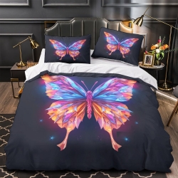 Papillon Housse de Couette Imprimée 3D Douce 3 Pièces Literie Garçons Filles