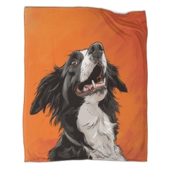 Border Collie Plaid en Polaire Imprimé 3D Couverture Douce Confortable pour Canapé Lit Bureau