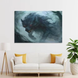 Loup Peinture sur toile sans cadre, impressions posters art mural pour déco maison chambre bureau