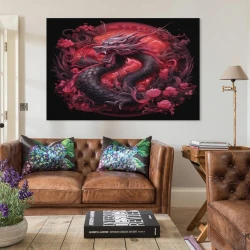 oriental Dragón Pintura en lienzo sin marco, impresiones de pósters arte pared para decoración hogar dormitorio oficina