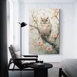Hibou Peinture sur toile sans cadre, impressions posters art mural pour déco maison chambre bureau