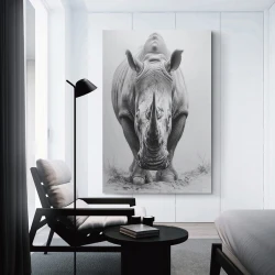 Rhinocéros Peinture sur toile sans cadre, impressions posters art mural pour déco maison chambre bureau