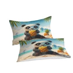 Panda Housse de Couette Imprimée 3D Douce 3 Pièces Literie Garçons Filles