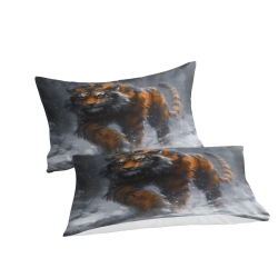 Tigre Housse de Couette Imprimée 3D Douce 3 Pièces Literie Garçons Filles
