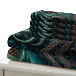 Mythe de l'horreur Cthulhu Housse de Couette Imprimée 3D Douce 3 Pièces Literie Garçons Filles