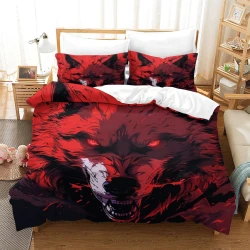 Loup Housse de Couette Imprimée 3D Douce 3 Pièces Literie Garçons Filles